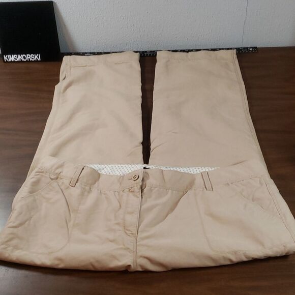 Land's End Khaki Flannel Lined Cargo Pants 24W‎ - Picture 1 of 16